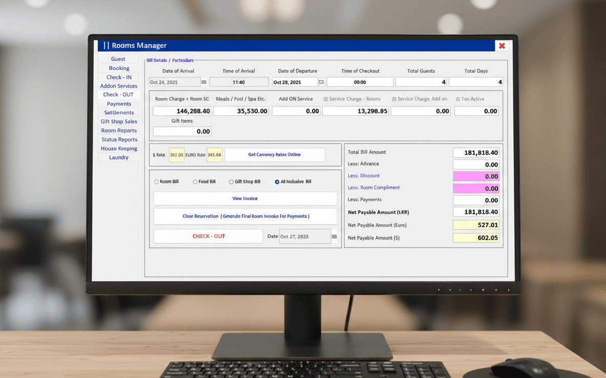 Hotel Management Software Screenshot