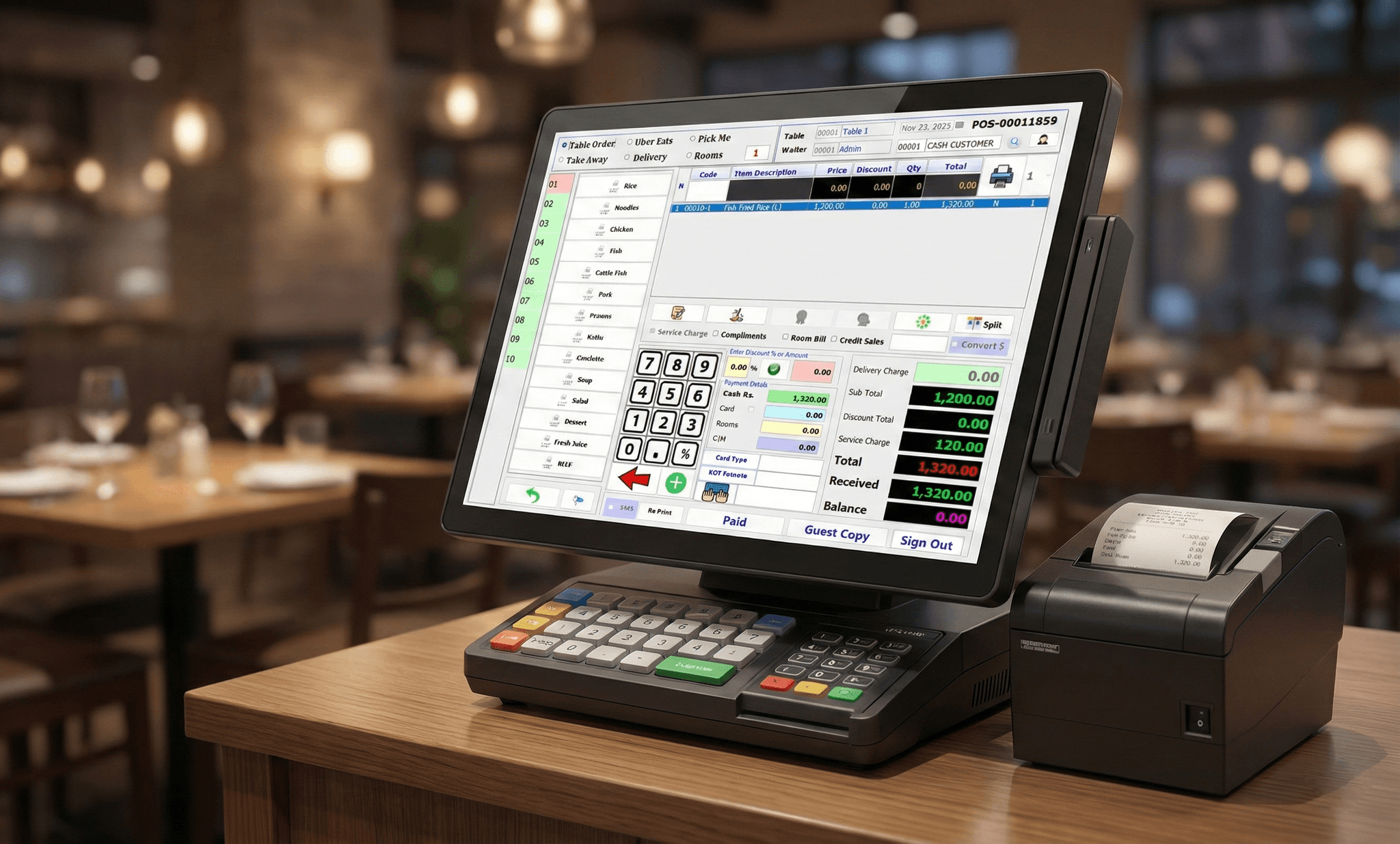 Restaurant Management Software Screenshot